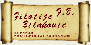 Filotije Bilaković vizit kartica